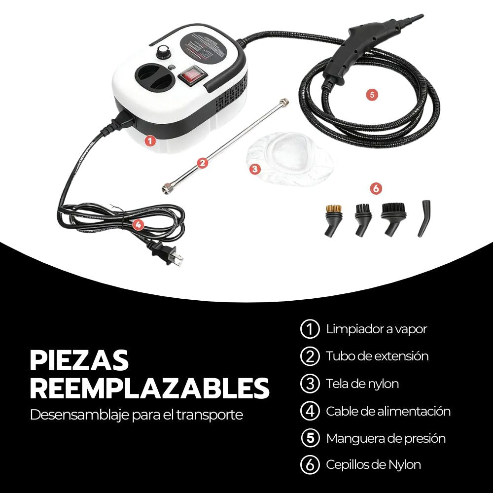Limpiador Vapor 2500W Alta Presión Cocina Baño Auto