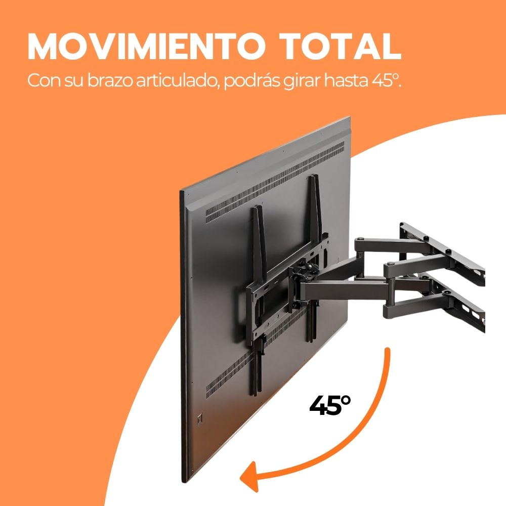 Soporte TV Doble Brazo 32-80" Articulado Acero Resistente