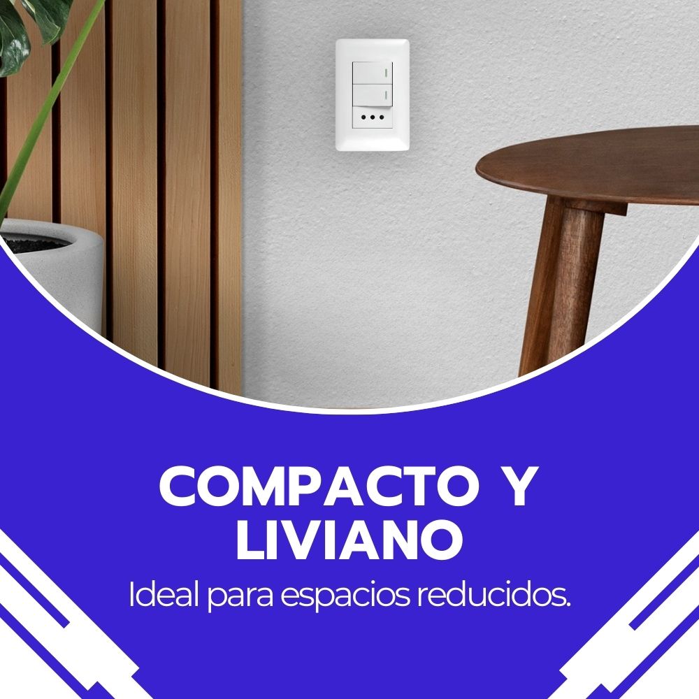 Enfunche + 2 interruptores 10A 250V Blanco Hogar y Oficina