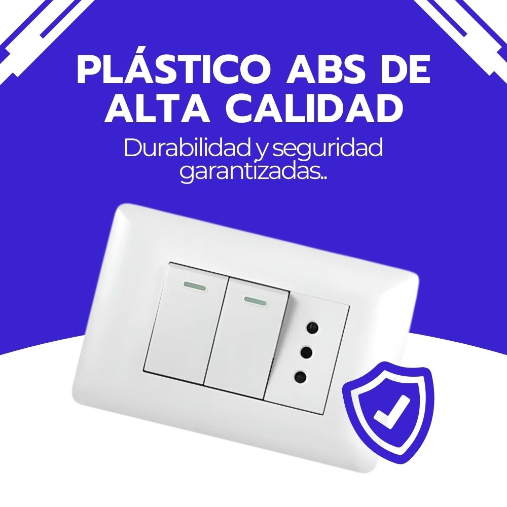 Enfunche + 2 interruptores 10A 250V Blanco Hogar y Oficina