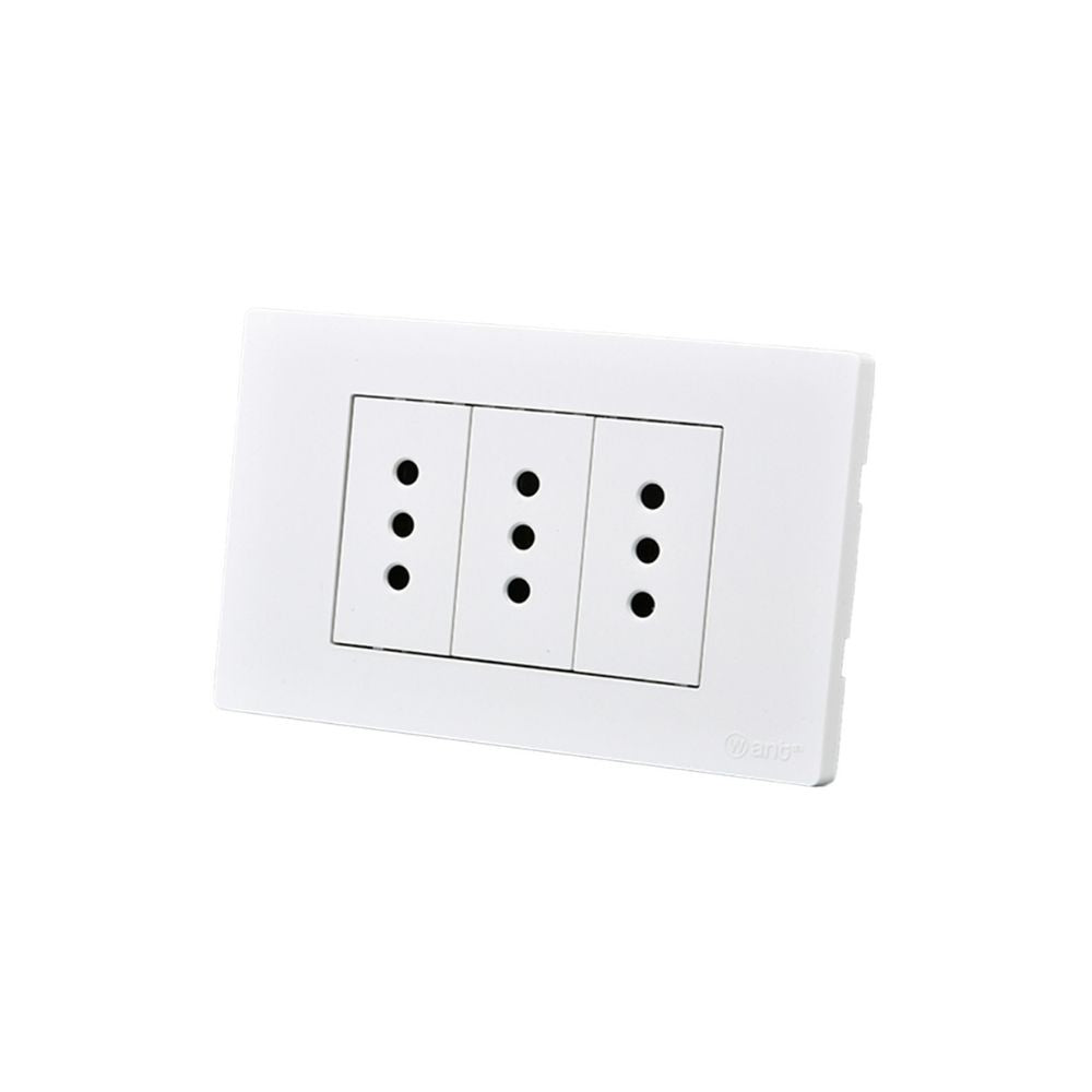 Enchufe Tomacorriente Triple 250V Blanco Hogar y Oficina