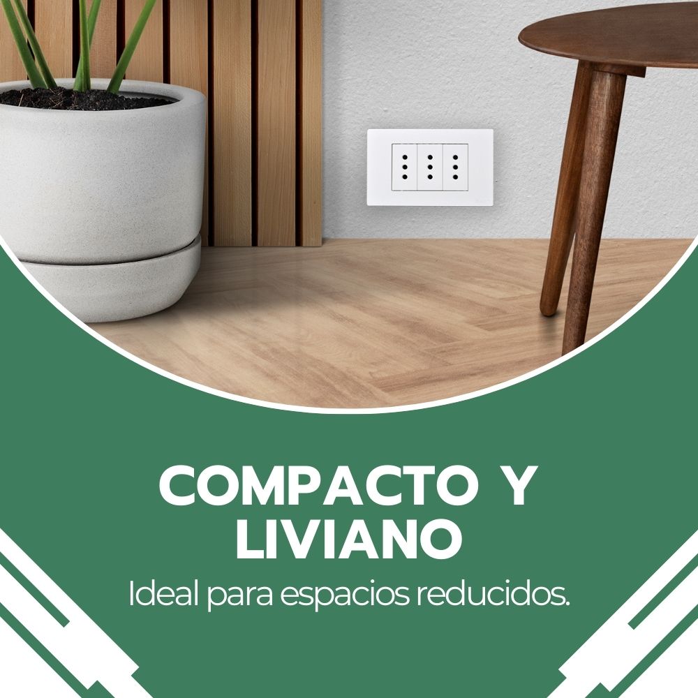 Enchufe Tomacorriente Triple 250V Blanco Hogar y Oficina