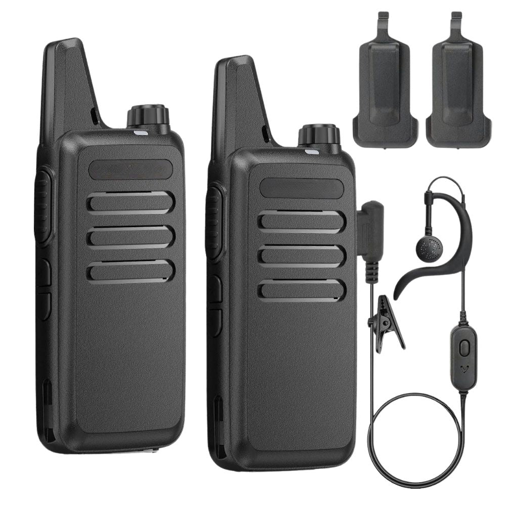 Walkie Talkie Transmisor Profesional FM Recargable Negro