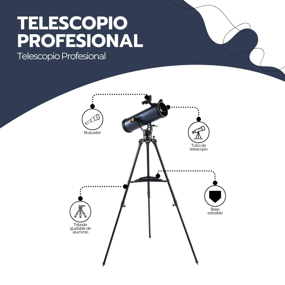 Telescopio Profesional Astronómico 114/1000 Alta Definición