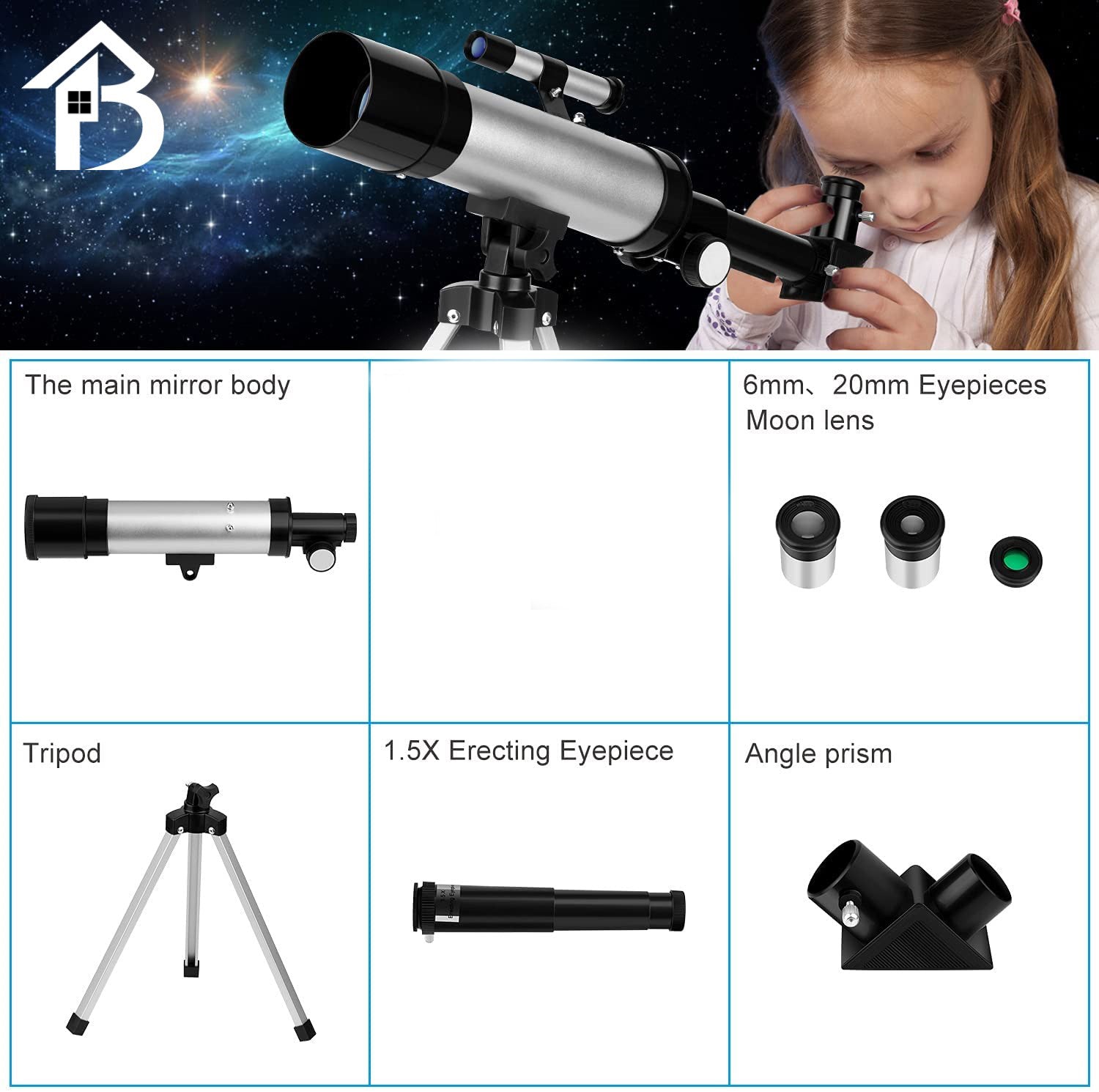 Telescopio Astronómico Profesional Monocular F36050m