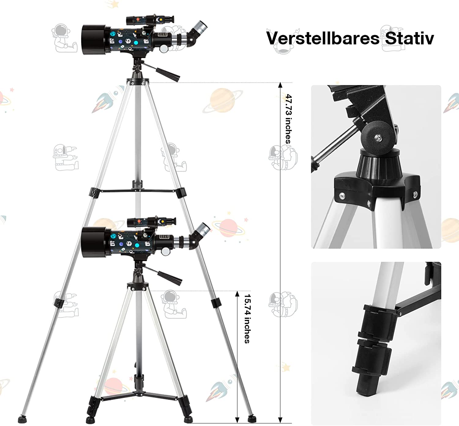 Telescopio Astronómico 30070m con Diseño Espacial