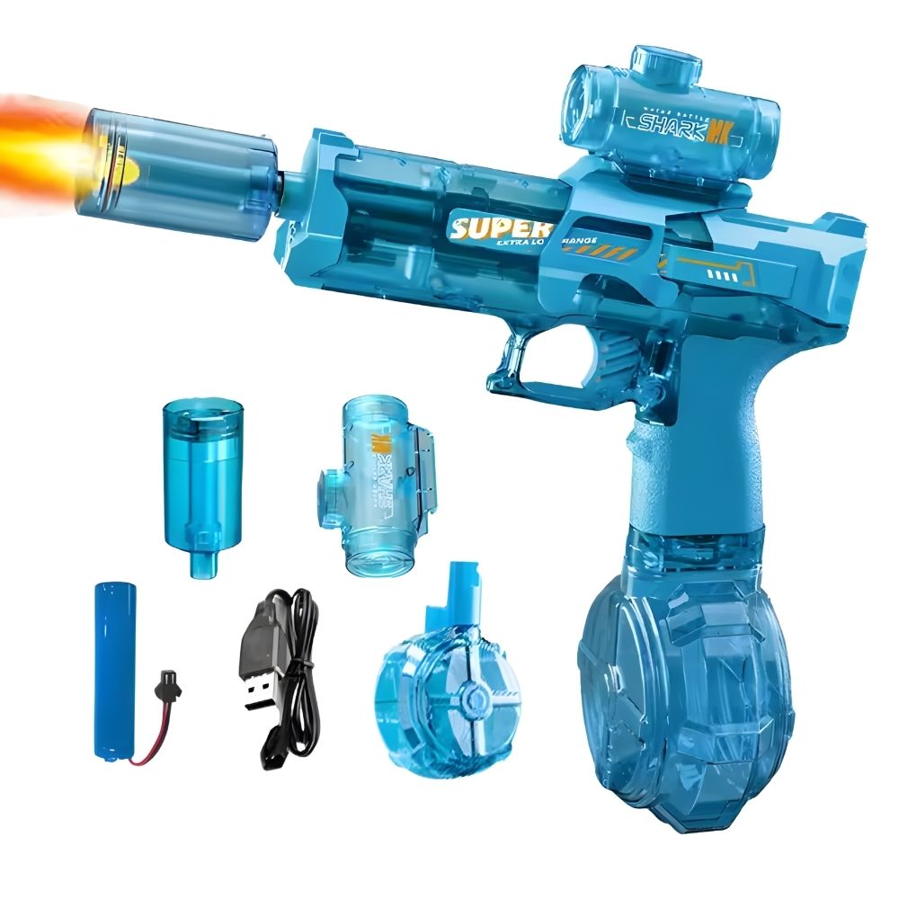 Pistola de Agua Inalámbrica Recargable con Batería y luz